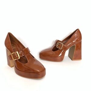 Vince Camuto Marocean Platform Maryjane Pump Warm Caramel Women’s Size 8.5